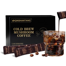 Cold Brew Mushroom Coffee, 15 Packets, Coffee Concentrate Liquid with 5 Adaptogenic Mushrooms, 100% Arabica Bean Extract for Immunity - Sugar Free, Keto, Vegan