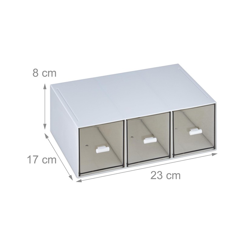 Relaxdays Tea Organiser 3 Compartments Plastic Vertical or Horizontal Stackable