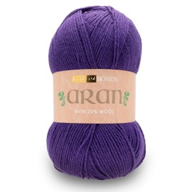 Hayfield Bonus Aran with Wool, Purple (627), 400g by Sirdar