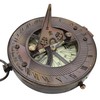 Nautical Maritime Brass Sundial Compass Side Lock Antique Pocket Navigation