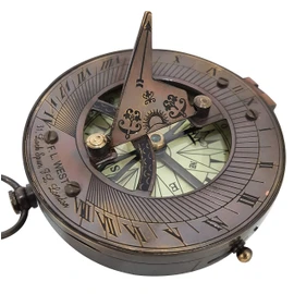 Nautical Maritime Brass Sundial Compass Side Lock Antique Pocket Navigation Compasses Hiking Device
