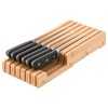 Bamboo Knife Block and In-Drawer Storage, Display Stand and Organizer,