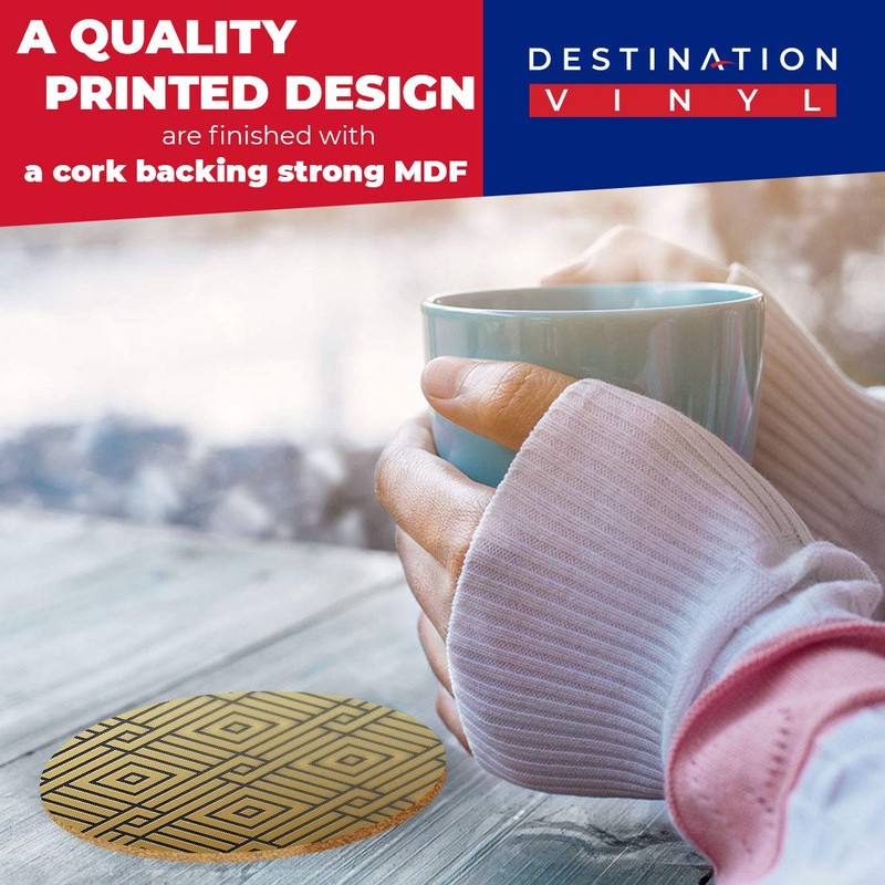 Destination Vinyl ltd 2 x MDF Glossy Top Coasters Round