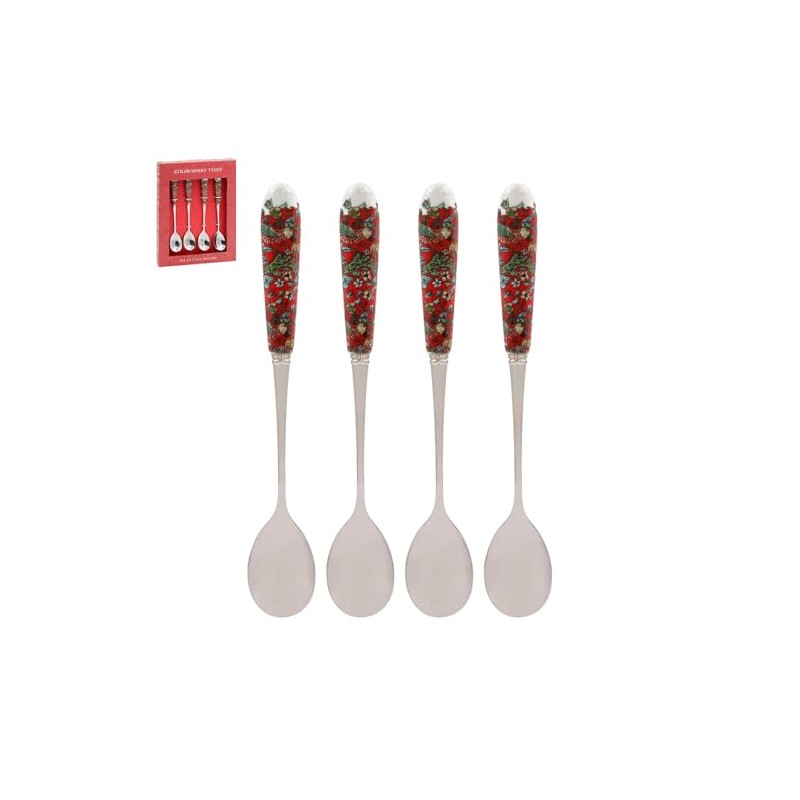 Spoons with Ceramic Handles | Strawberry Thief Design | Set