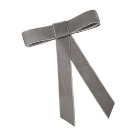 EmilyRose Couture Large Velvet Hair Bow Collection (Barrette, Ash Gray)