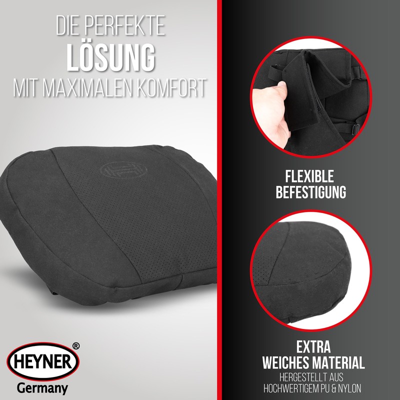 HEYNER Headrest Cushion Black – Ergonomic and Super Soft I