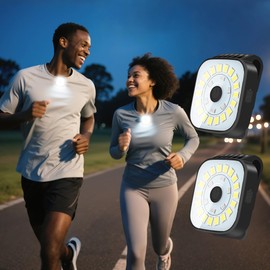 redaica 2 Pack Running Lights for Runners - Rechargeable Clip on Flashlight, Running Accessories for Men, Walking Light for Night Walking, 4 Modes Safety Dog Light, Jogging Biking Hiking Camping Gear