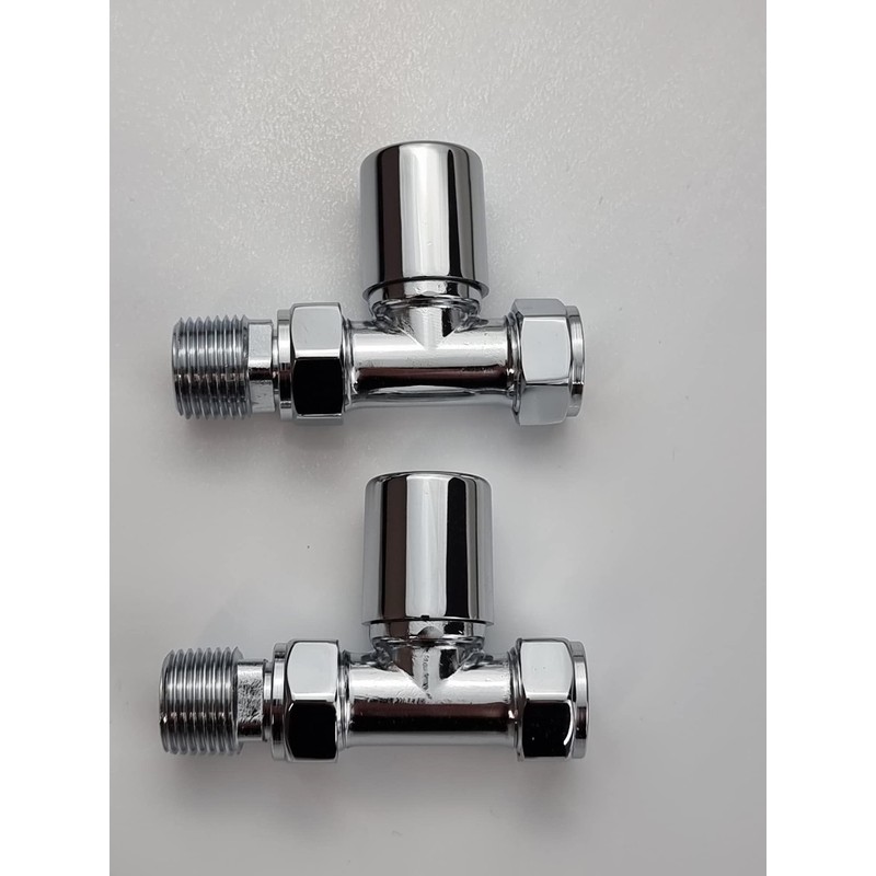 Manissa Milano Straight Chrome Towel Rail Valves 1/2" /15mm Radiator
