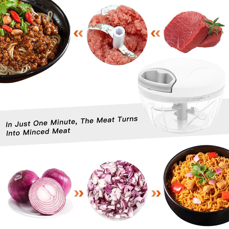 Udbrud 500 ml Manual Onion Chopper with Pulley Multi Chopper