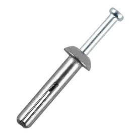 1/4" x 1-1/4"Hammer Drive Nail-in Anchors 40 Pack – Cement Wall Anchors for Concrete Brick Block – Zinc Plated Masonry Fasteners for Electrical Boxes, Brackets, Frames