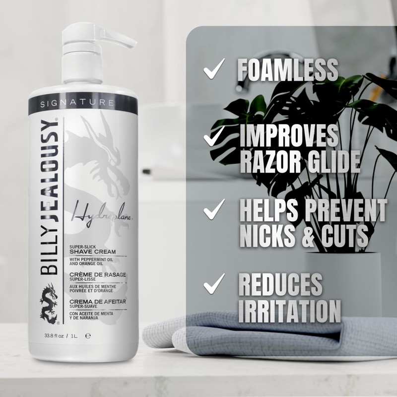 Billy Jealousy Hydroplane Foamless Super-Slick Mens Shave Cream, 33.8 Fl