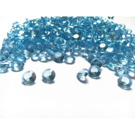 Acrylic Diamonds Faux Round Crystals Treasure Gems for Table Scatters, Vase Fillers, Arts & Crafts, Wedding Decoration (8mm 1000pcs Light Blue)