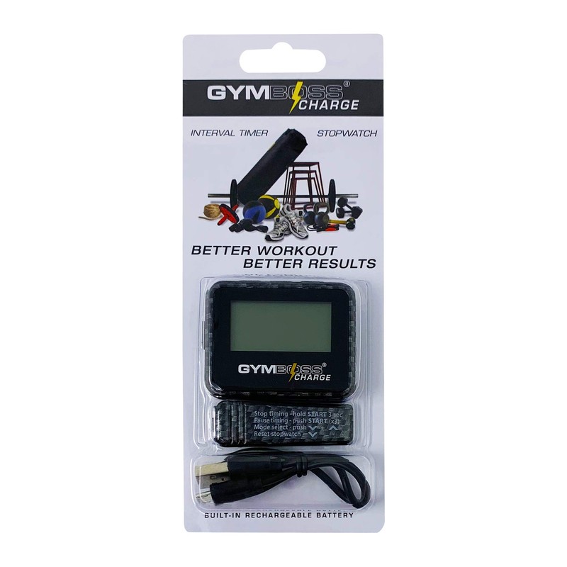 Gymboss Charge Interval Timer and Stopwatch & Watchstrap - Bundle