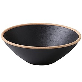 Hasamiyaki 19979 Risa Emon Kiln Pot, Large Bowl, 7.9 inches (20 cm), Black, Black, Black, Matte