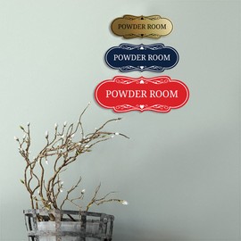 Signs ByLITA Designer Powder Room Sign (Blue) - Large