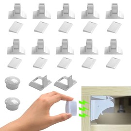 Cierres de Seguridad para Niños, Cierres Magnéticos de Seguridad Invisible, Cerraduras de Bebé con 10 Cerraduras y 2 Llaves, Instalación Sin Taladrar, Seguros para Puertas y Cajones Bebé