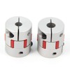 Zeberoxyz 2PCS 6.35mm to 8mm Aluminium Plum Flexible Shaft Coupling