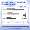 Bonpally Shower Curtain Rod, Adjustable 32-75 Inches Spring Tension Rod,