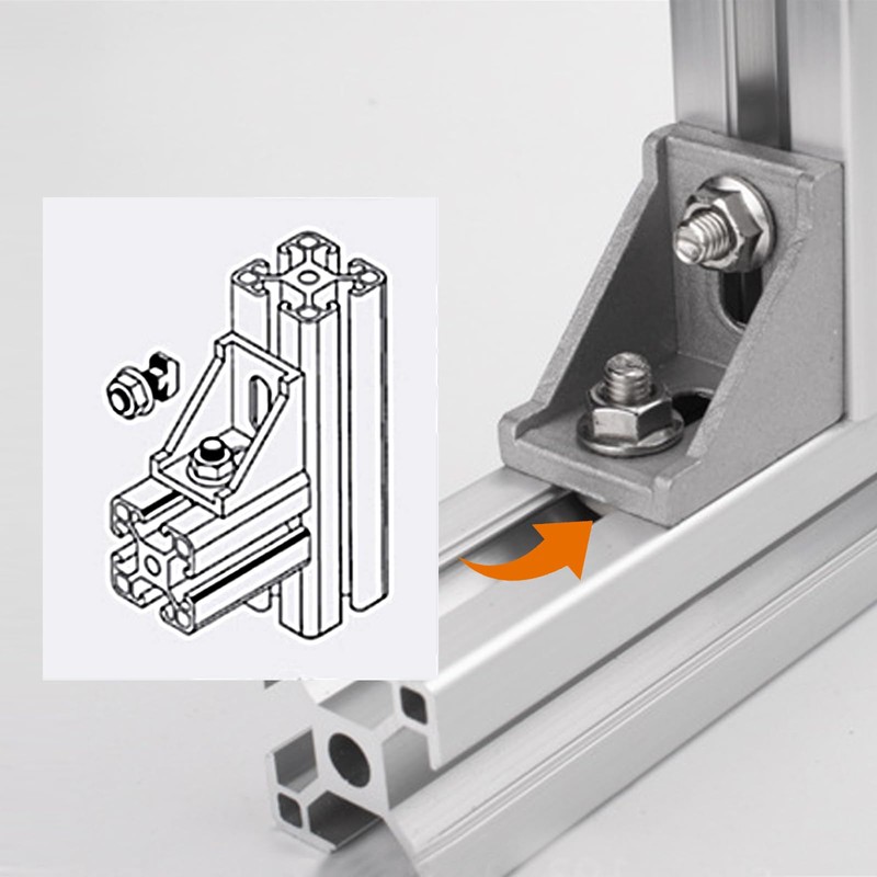 NAHUAA Mounting Material Angle Aluminium Profile 40 x 40 Groove