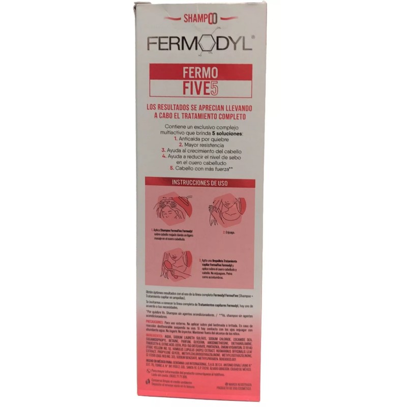 FERMODYL FERMOFIVE TREATMENT 1 Shampoo 400ml prevents hair loss/PREVIENE CAIDA