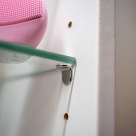 Shelf Brackets, Pack of 24, L-shaped Shelf Support for Diameter 5 mm Drill Holes, Angle Shelf Support Made of Solid Steel, Rust-Free, Shelf Holder, D5 Steel Angle Support Shelf, Angle Furniture