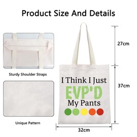 POFULL Ghost Hunting Gift Paranormal Gift I Think I Just Evp'd My Pants Tote Bag Ghost Adventurers Gift (I Think I Just Tote Bag)