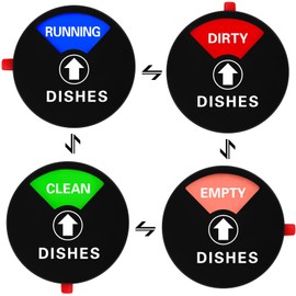 VCRANONR Dishwasher Magnet Clean Dirty Sign Double Sided Strong Kitchen Flip Indicator Universal Kitchen Dish Washer Reversible Indicator with Running Clean Dirty and Empty Options for All Dishwashers