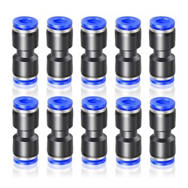 TAILONZ PNEUMATIC BLUE STRAIGHT 2-WAY - 12MM TUBE OD PUSH CONNECTION TUBE QUICK FITTING PU-12 PU-12 (10 PACKS)