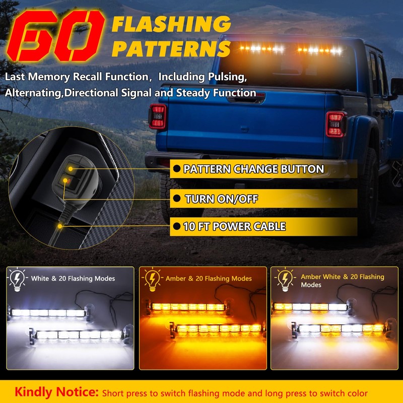 OPL5 2 in 1 Emergency Strobe Traffic Advisor Light Bar,