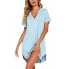 Ekouaer Ladies Maternity Nightgowns Button Down Gown Loose and Comfortable