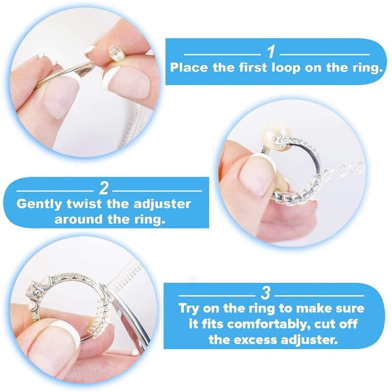 Invisible Ring Size Adjuster 2 Sizes of 12 Packs, Silicone