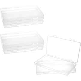 SUPERFINDINGS 8Pcs 7.52x4.31x0.63Inch Rectangular Empty Plastic Storage Containers with Lids Empty Storage Organizer Containers for Beads, Crafts, Small Items