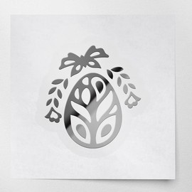 Decal Stickers of Easter Egg (Metallic Silver) (Set of 2) Luxury Weatherproof Vinyl Decal Stickers for Laptop Desktop Smartphone Car Dirt Bike Wall Room Mason Jar Bathtub Door - ANDVER1d91832SI_1123