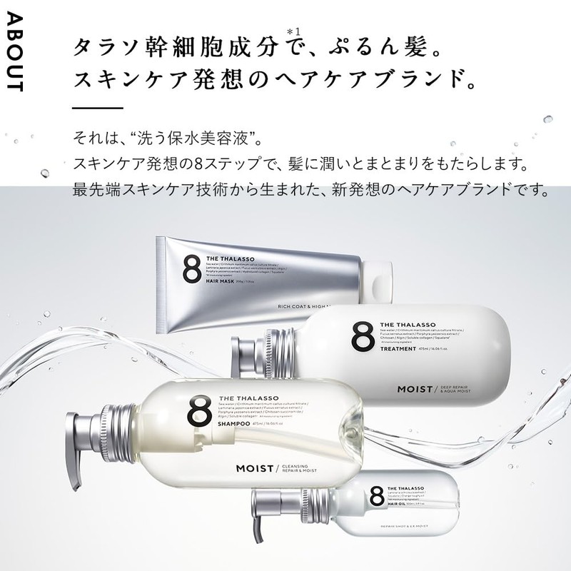 Eight Tharaso Moist Shampoo and Treatment Set Refill (Renewed)
