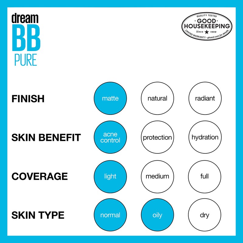Maybelline Dream Pure Skin Clearing BB Cream, 8-in-1 Skin Perfecting