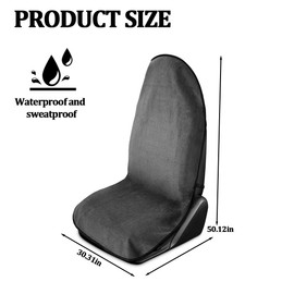 Washable Microfiber Non-Slip Towel Front Seat Cover, Gray