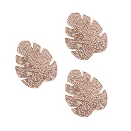 Anevous Set of 4 Monstera Leaf Coasters, Drinks Coasters, Table Protectors, Cup Coasters for Drinks, Cups, Christmas, Banquet, Birthday, Wedding, Rose Gold