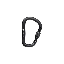 BLACK DIAMOND RockLock Screwgate Carabiner | Hot-Forged, Lightweight | Keylock Nose | Secure Locking Biner for Belaying & Rappelling | Black