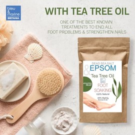 bleu & marine Bretania Bleu & Marine Bretania Epsom Bath Salts 1000g | Infused with Tea Tree & Peppermint Oils | Foot Soak, Spa Therapy, Skin & Callus Remover, 1kg Pack