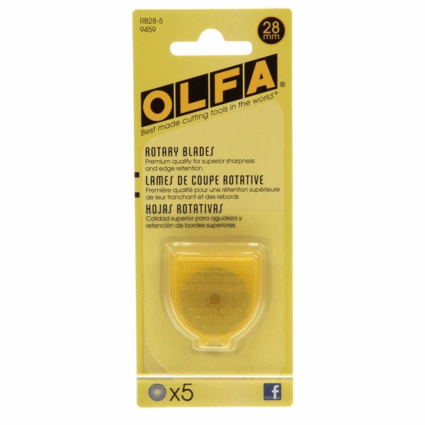 Olfa 28mm Rotary Cutter Replacement Blade Pack of 5