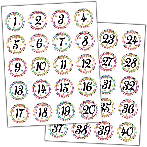 Teacher Created Resources® Confetti Numbers Stickers