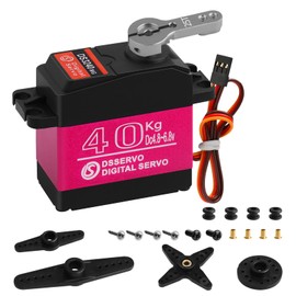 40KG High RC Servo High Torque Servo Motors Digital Servo Waterproof Full Metal Gear Steering Servo with 25T for 1/8 1/10 1/12 RC Car Crawler Robot Control Angle 270°