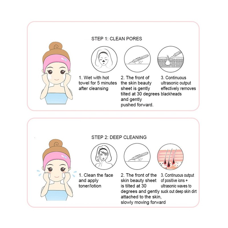 Face Skin Scrubber Vibration Face Peeling Machine Ultrasonic Exfoliating Skin‑Care