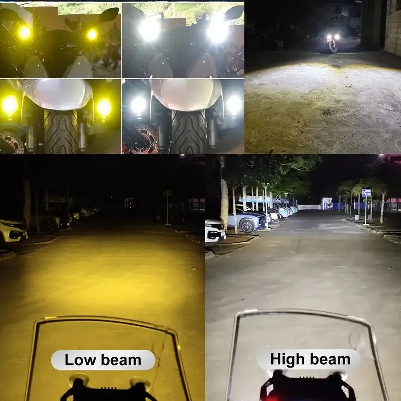 2pzs Faros Auxiliares 3 Modos Doble Color Led Para Auto