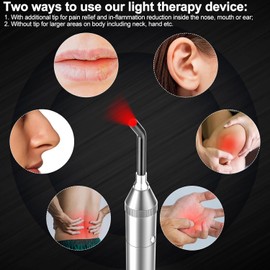 Infrarot Handgerät Therapie Taschenlampe, Fünf Lichtperlen Handgehaltenes Rotlicht Therapie Gerät 630nm+660nm/850nm+900nm/460nm für Gelenk- und Muskelschmerzen