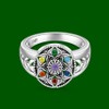 7 Chakra Ring Mandala Lotus Flower Rings for Women Sterling