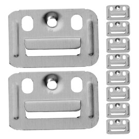 Veemoon 100 Piezas Tablero De Fibra De Bambú Abrazadera Del Panel De Pared Hebilla Para Integrado Pieza De Mueble Acero Inoxidable Hoja Fija