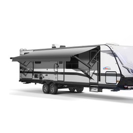 RV Awning Fabric Replacement,Patio Heavy Duty Weatherproof Vinyl, Universal Outdoor Canopy for Camper, Trailer, and Motorhome Awnings (Grey Fade, 21'(Fabric 20'2"))