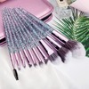 Enzo Ken Makeup Brushes with Cosmetic Bag, 10 Pieces Synthetic