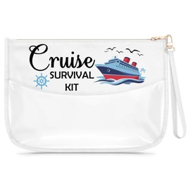 Unique Cruise Party Gifts Clear Makeup Bag Cruise Travel Gift Cruiseship Lovers Present Cosmetic Bag Cruiseship Vacation Present for Daughter Sister Friend Travel Organizer Zipper Pouch for Trip Ship